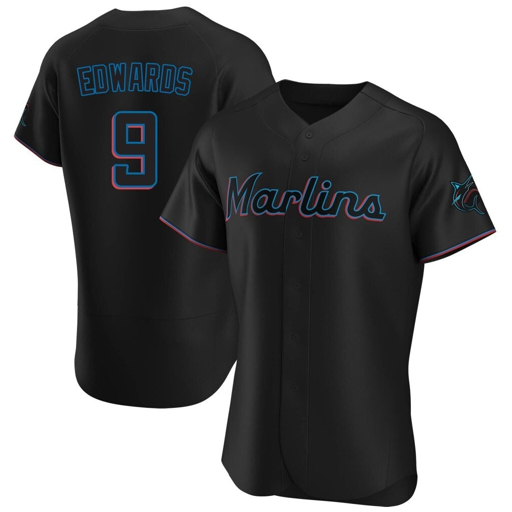 Blandc M.Marlins #9 Xavier Edwards Player Black Home Limited Elite Stitched Jerseys