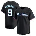 Blandc M.Marlins #9 Xavier Edwards Player Black  Home Limited Stitched Jerseys