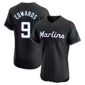 Blandc M.Marlins #9 Xavier Edwards Player Black Vapor Home Limited Elite Stitched Jerseys