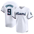 Blandc M.Marlins #9 Xavier Edwards Player White  Home Limited Stitched Jerseys