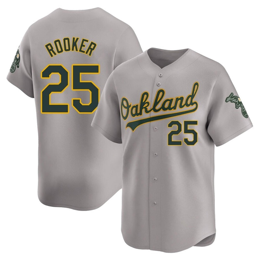 Blandc Athletics #25 Brent Rooker Player Kelly Grey Home Limited Personalized Jerseys