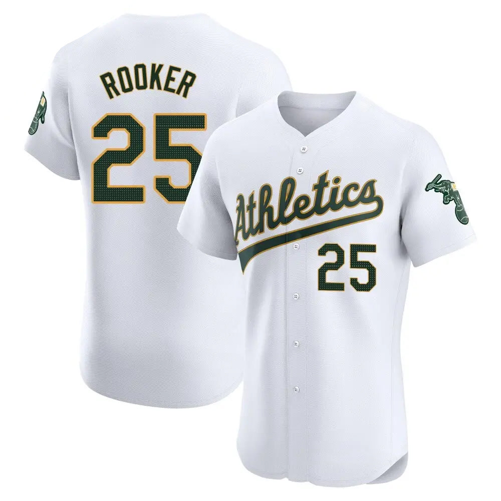 Blandc Athletics #25 Brent Rooker White Limited Elite Home Personalized Jerseys