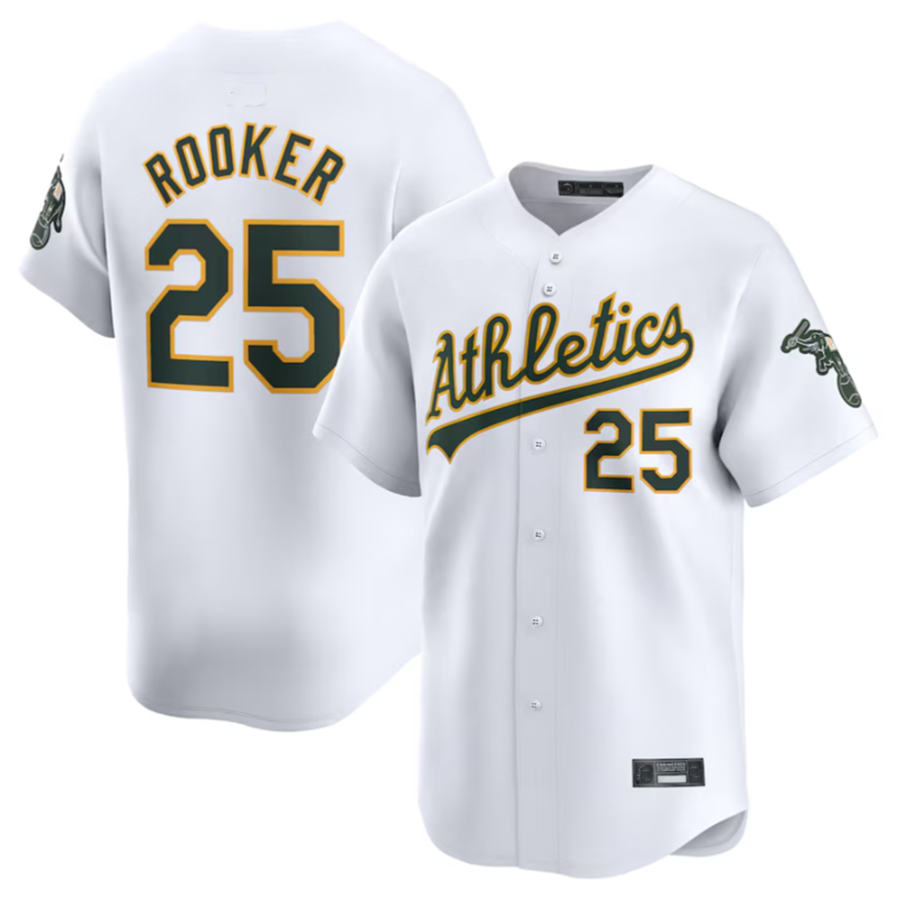 Blandc Athletics #25 Brent Rooker White Home Limited Player Jersey American Stitched Personalized Jerseys