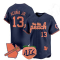 Blandc A.Braves #13 Ronald Acuna Jr. NavyThe Big Peach Vapor Stitches Personalized Jersey